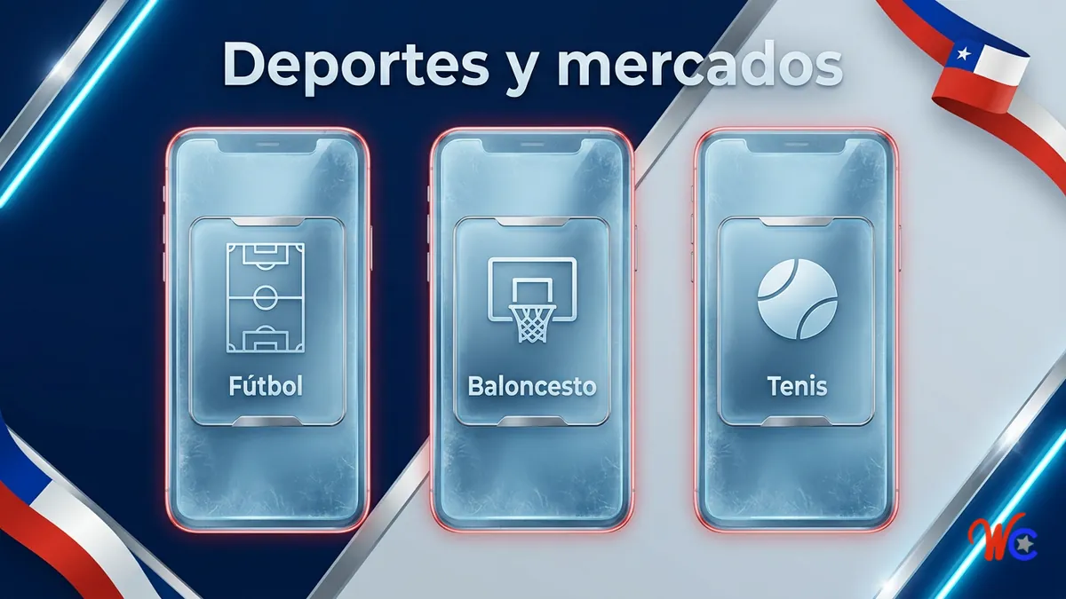 Pantallas de apuestas deportivas de WinChile Chile en fútbol, baloncesto y tenis