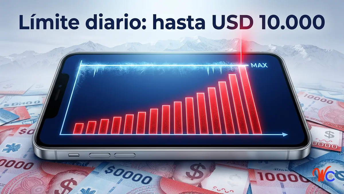 Límite diario de depósito de USD 10.000 en WinChile Chile