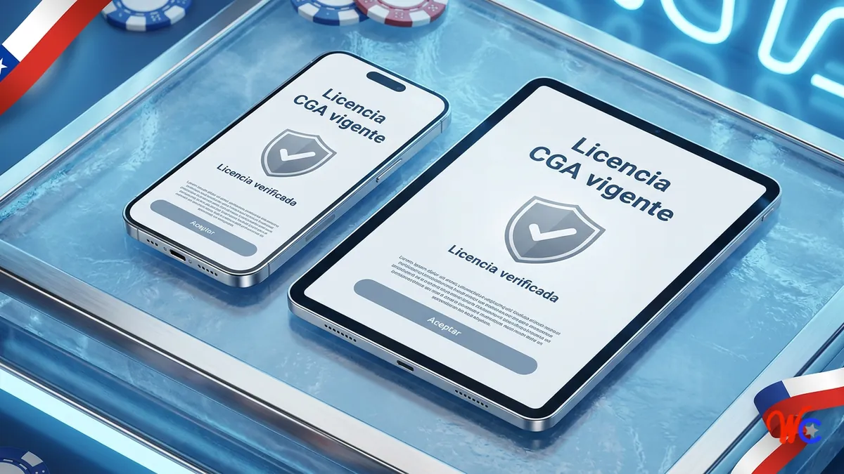 Pantalla de verificación de la licencia CGA vigente de WinChile