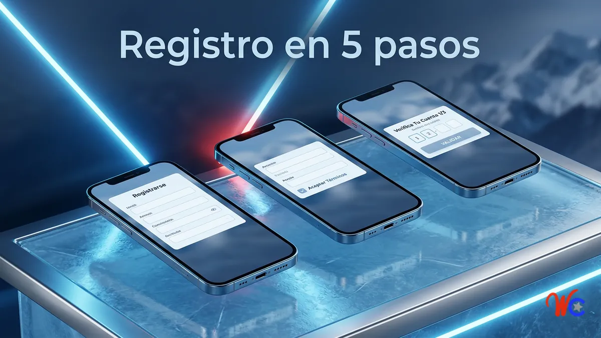 Secuencia de pantallas del proceso de registro y verificacion SMS en WinChile Chile