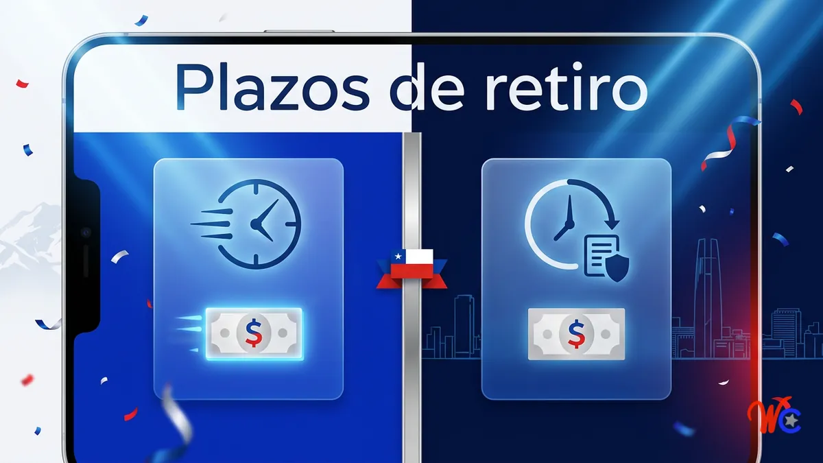 Plazos de retiro en WinChile según el monto solicitado, desde pago inmediato hasta revisión